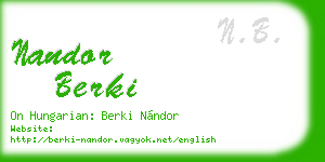 nandor berki business card
